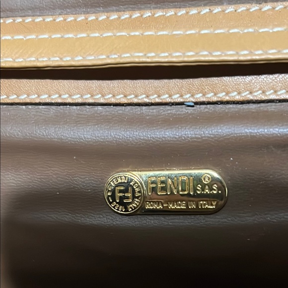 Fendi Black Suede and Brown Leather Crossbody Bag - Picture 7 of 10